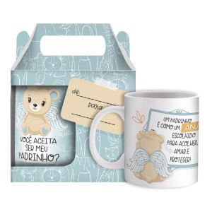CANECA CERÂMICA BABY URSO AZUL