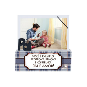 PORTA-RETRATO MADEIRINHA PAI VOCÊ É EXEMPLO 17,5X18