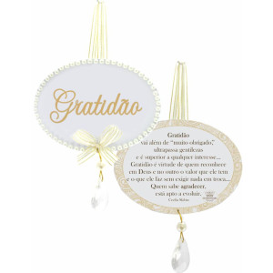 MÓBILE COM PÉROLAS GRATIDÃO 9,5X12,5