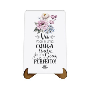 QUADRO COM EXPOSITOR VÓ VOCÊ É UMA OBRA LINDA...BRISA 18X12