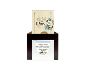 PORTA-CÁPSULA E BLOCO CAFÉ COM DEUS 25,5X14,5X11,5