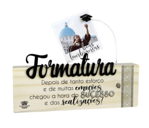 MADEIRINHA CRU PORTA RETRATO FORMATURA 15X22X3