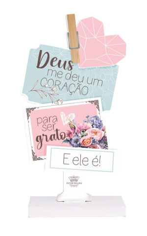 ENFEITE DE MESA RECORTADO DEUS ME DEU UM CORAÇÃO...BORBOLETA 19X10