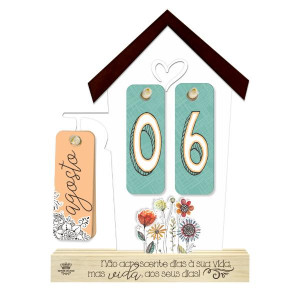 CALENDÁRIO PERMANENTE NÃO ACRESCENTE DIAS A SUA VIDA...JARDIM...24X17X4,5