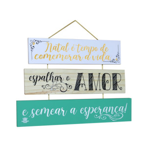 MÓBILE DE PAREDE FRASES NATAL É TEMPO DE COMEMORAR A VIDA...19X29,5