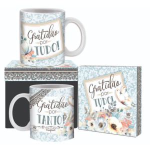 CANECA CERÂMICA GRATIDÃO POR TUDO 