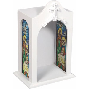 CAPELA C/ VITRAL SAGRADA FAMÍLIA P 24,5X15,X10,5