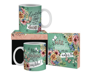 CANECA CERÂMICA MÃE GRATIDÃO...CELEBRAÇÃO 