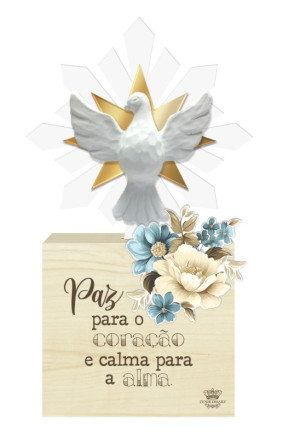 ENFEITE DE MESA COM APLIQUE ESPIRITO SANTO PAZ...21,5X11
