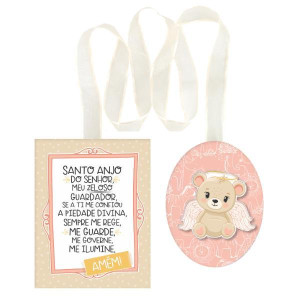 ESCAPULÁRIO DE PORTA BABY URSO ROSA 18X14