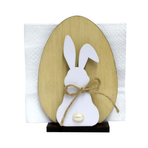 PORTA-GUARDANAPO COM APLIQUE COELHO 12,5X9X5