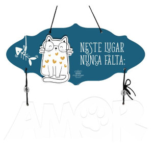 MÓBILE DE PAREDE AMOR... GATO...PET CORAÇÃO 1 15X19