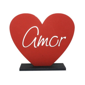 ENFEITE DE MESA CORAÇÃO AMOR G 17X20