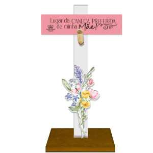 SUPORTE PARA CANECA LUGAR DA CANECA PREFERIDA - MÃE(não acompanha caneca) BORBOLETA 24X10X10