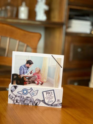 PORTA-RETRATO MADEIRINHA PAI NO FILME DA MINHA VIDA...17,5X18