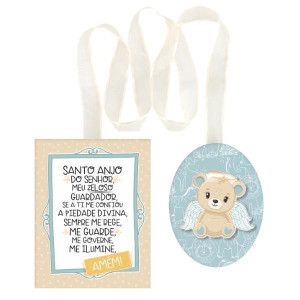 ESCAPULÁRIO DE PORTA BABY URSO AZUL 18X14