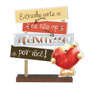 ENFEITE DE MESA COM PLAQUINHAS ESTRANHO SERIA SE...21X19,5