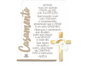 PLACA DE MESA COM APLIQUE CASAMENTO 20X15
