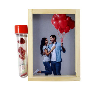 PORTA-RETRATO COM MENSAGEM E TUBETE 16X15