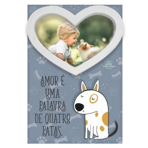 PORTA-RETRATO DE MESA AMOR É UMA PALAVRA...CACHORRO...15,5X10,5