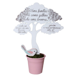 ENFEITE ÁRVORES COM BALDE UMA FAMÍLIA É COMO GALHOS 30X22