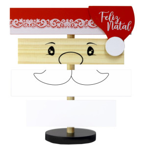 ENFEITE DE MESA COM PLAQUINHAS PAPAI NOEL 17,5X16