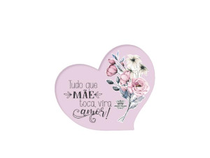 PLACA DE MESA CORAÇÃO TUDO QUE MÃE TOCA...BORBOLETA 11X9