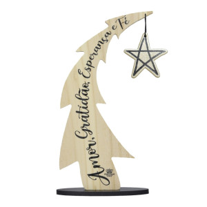 ENFEITE DE MESA ÁRVORE AMOR, GRATIDÃO, ESPERANÇA...26X15