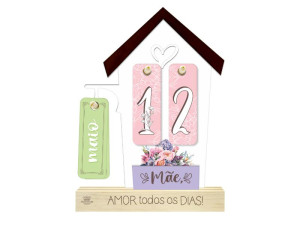 CALENDÁRIO PERMANENTE MÃE, AMOR TODOS OS DIAS...BORBOLETA 24X17X4,5