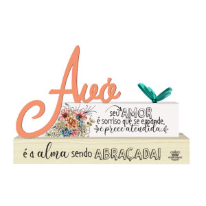 ENFEITE DE MESA FRASES COM PALAVRA AVÓ...CELEBRAÇÃO 13X20X4,5