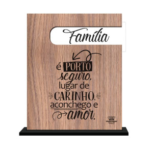 MADEIRINHA RECORTADA FAMÍLIA É PORTO SEGURO...MEMÓRIA 16X15