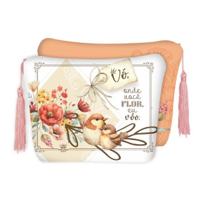 NECESSAIRE VÓ ONDE VOCÊ FLOR...MÃE PASSARINHO 16X20