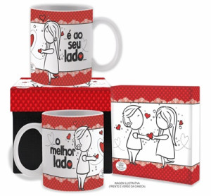 CANECA CERÂMICA O MELHOR LADO É AO SEU LADO