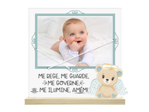 PORTA-RETRATO COM ELÁSTICO ME REGE, ME GUARDE...AZUL 19,5X20X3