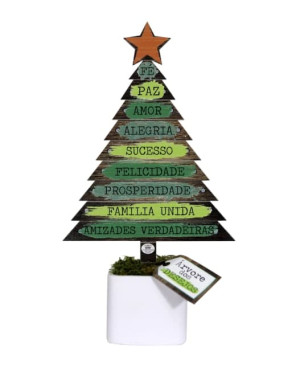 ENFEITE ÁRVORE COM BALDINHO ÁRVORE DOS DESEJOS G 24X13