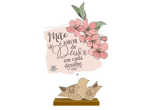 MADEIRINHA RECADO MÃE É AMOR DE DEUS...CEREJEIRA 19X12