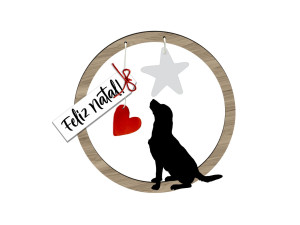 GUIRLANDA FELIZ NATAL...CACHORRO 16X18