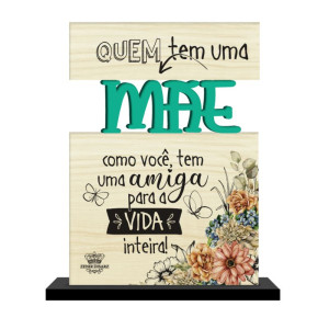 ENFEITE DE MESA COM APLIQUE MÃE...CELEBRAÇÃO 14X12