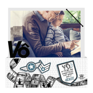 PORTA-RETRATO MADEIRINHA VÔ NO FILME DE NOSSAS VIDAS...17,5X18