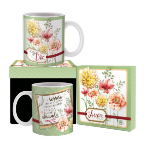 CANECA CERÂMICA AMOR DE VÓ É SORRISO 