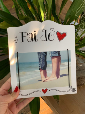 PORTA-RETRATO COM ELÁSTICO PAI DO CORAÇÃO 20,5X18