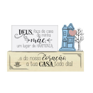 PLACA DE MESA COM APLIQUE CASINHAS MÃE...BRISA 10X17