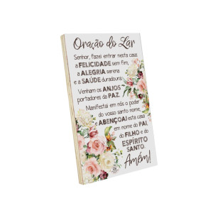 PLACA DE MESA DECOUPADA ORAÇÃO DO LAR 23X15