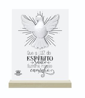 ENFEITE DE MESA COM APLIQUE ESPÍRITO SANTO 15X11