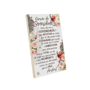PLACA DE MESA DECOUPADA ORAÇÃO DA SERENIDADE 23X15