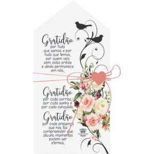 PLACA DE MESA CASINHA GRATIDÃO 25,5X12X3