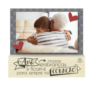 PORTA-RETRATO MADEIRINHA CRU COM ELÁSTICO AVÔ NOSSAS LEMBRANÇAS ... 16X18,5