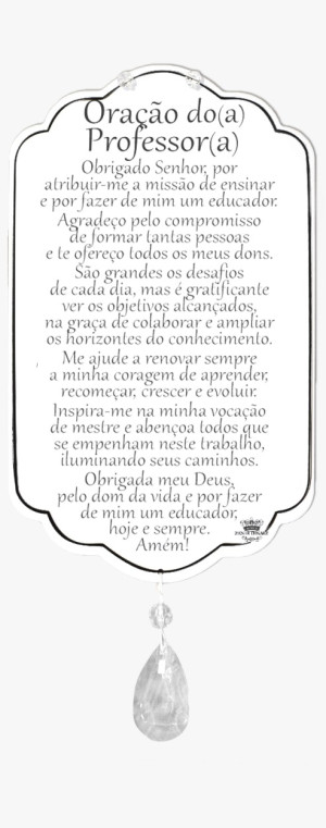 MÓBILE DE PAREDE ORAÇÃO DO PROFESSOR (A) 24,5X14,5