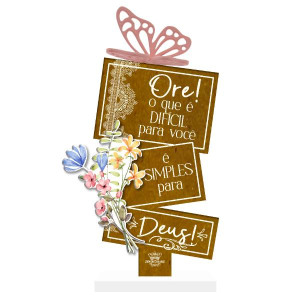 ENFEITE DE MESA COM APLIQUE ORE O QUE É DIFICIL... BORBOLETA 22X12X5