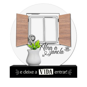 ENFEITE DE MESA COM APLIQUE ABRA A JANELA...MEMÓRIA 17X15